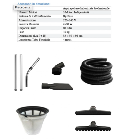 ASPIRAPOLVERE/LIQUIDI FULLMAX 3 MOTORI 4500W 2