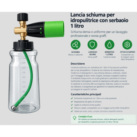 lancia schiuma per idropulitrice | schiuma densa e regolabile 2
