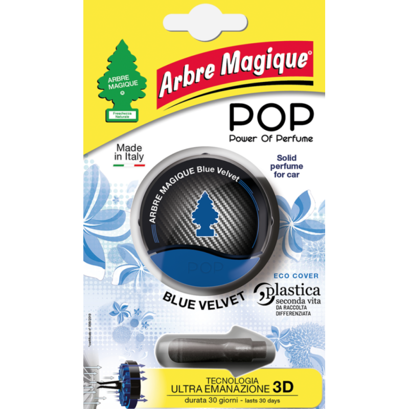 Arbre Magique POP Blue Velvet Profumatore Auto Solido – Durata fino a 30 Giorni